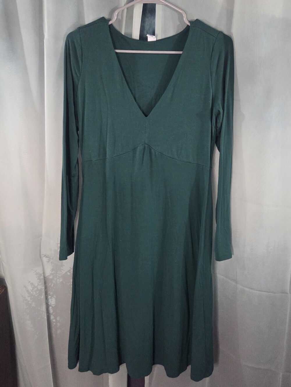 Old Navy Deep Teal Long Sleeve V-Neck Dress